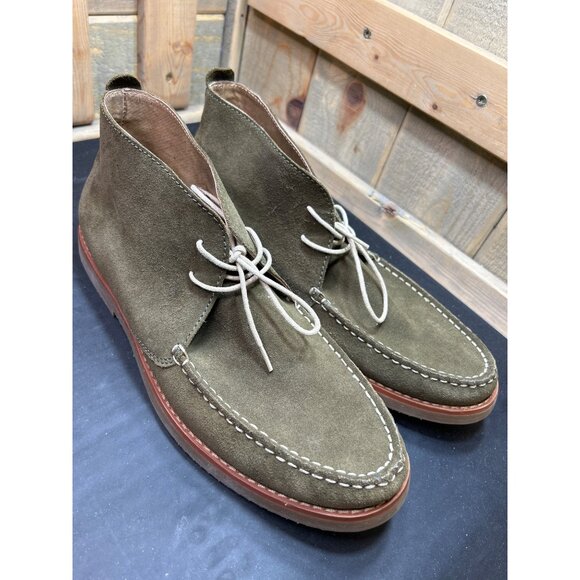 Joseph Abboud Mens Olive Suede Chukka Boots Size 11D NWOB - Picture 2 of 9